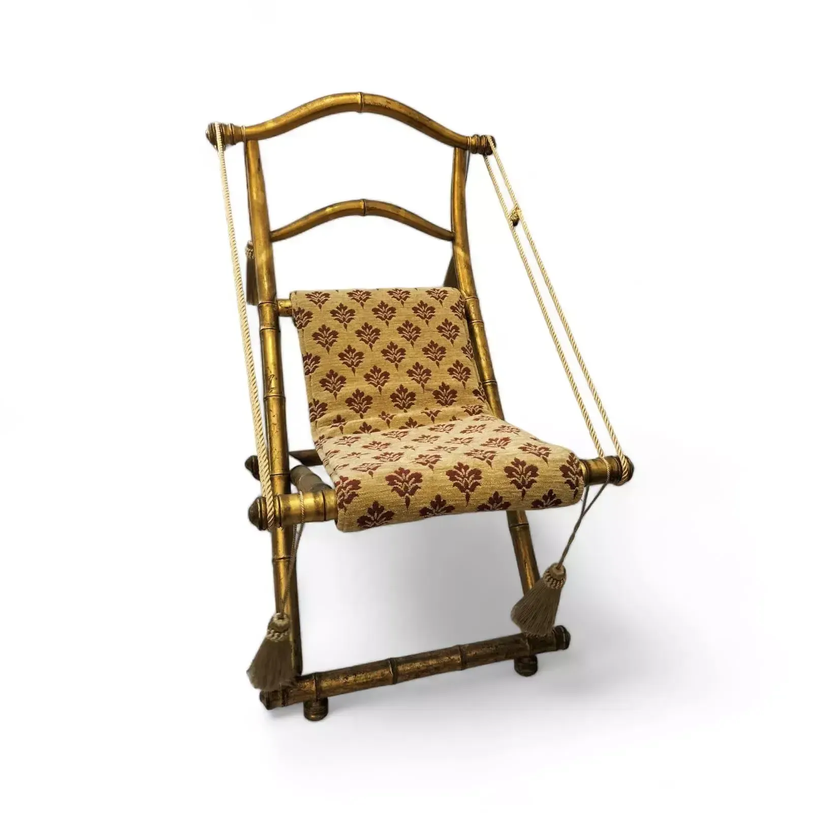 Rare 19th Century Folding Chair In Gilt Wood, Napoleon III Period photo buy