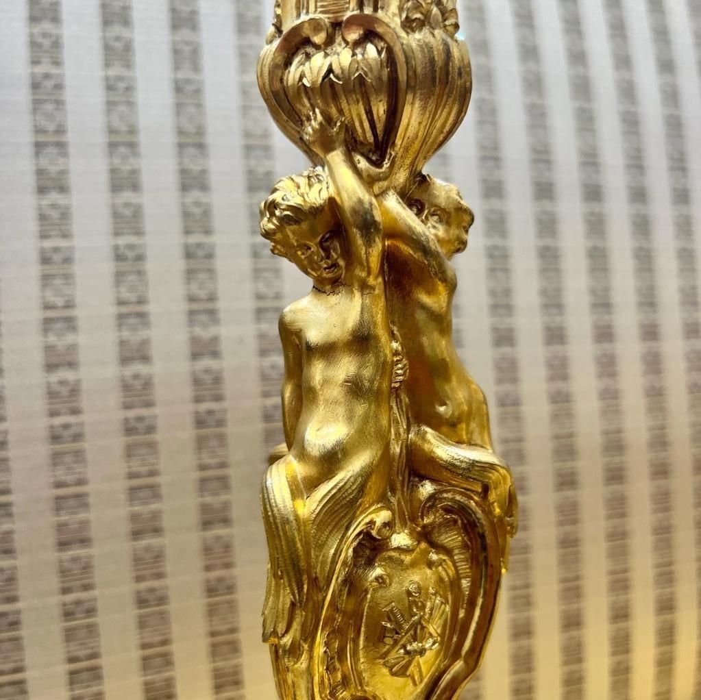 19th Century Gilt Bronze Candleholders, In The Style Of Ernest Meissonier photo furniture