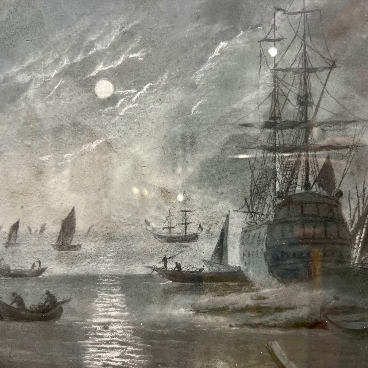 18th Century Grisaille `Moonlight`, In The Style Of Charles Lacroix De Marseille photo furniture