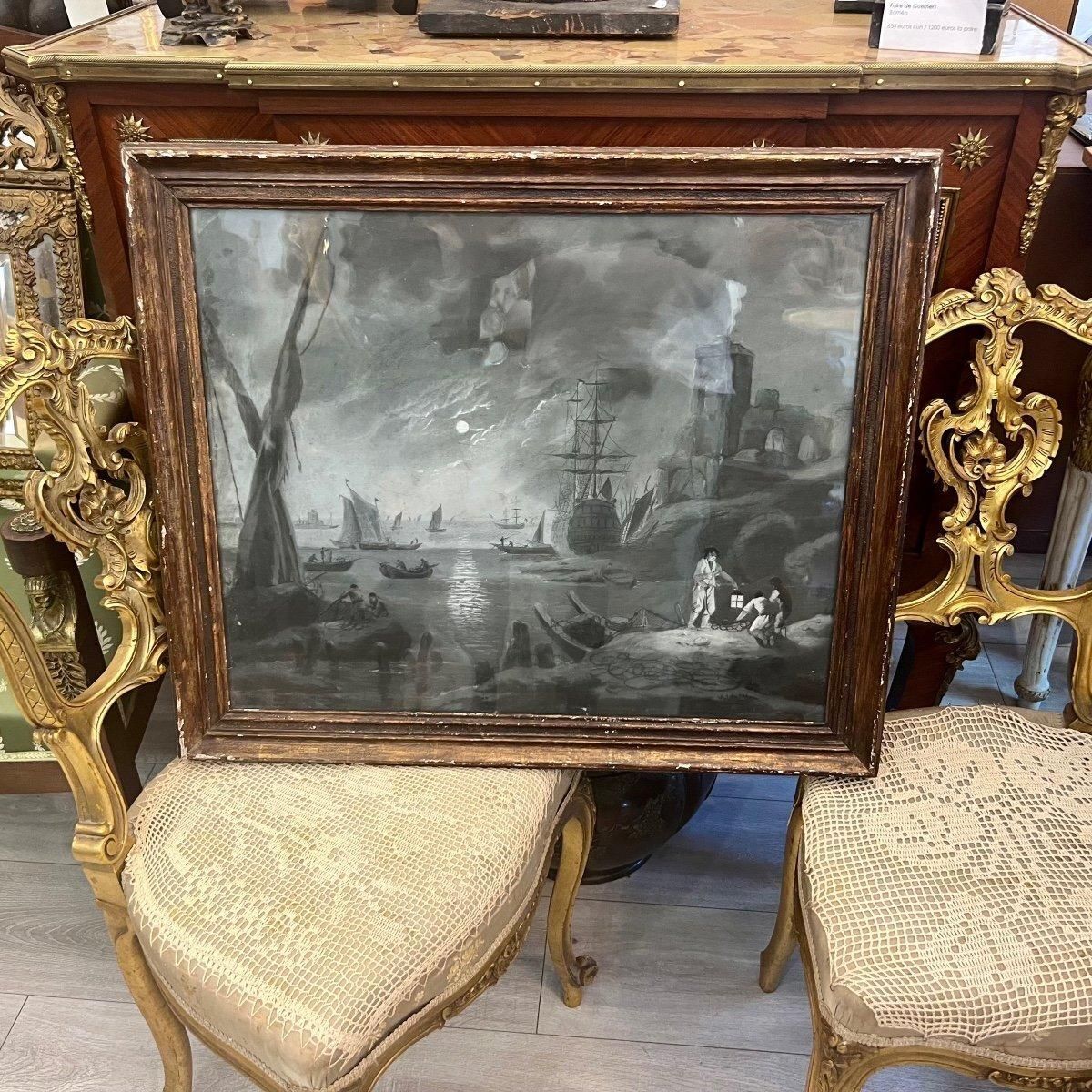 18th Century Grisaille `Moonlight`, In The Style Of Charles Lacroix De Marseille photo buy