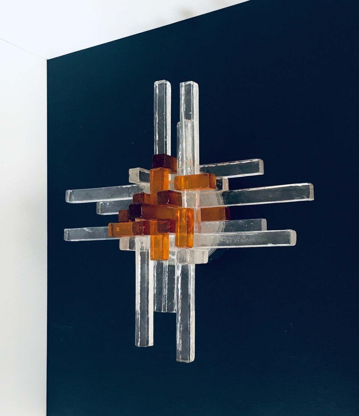 Art Glass Star Sconce Wall Lamp By Albano Poli For Poliarte, Murano Italy 1970's