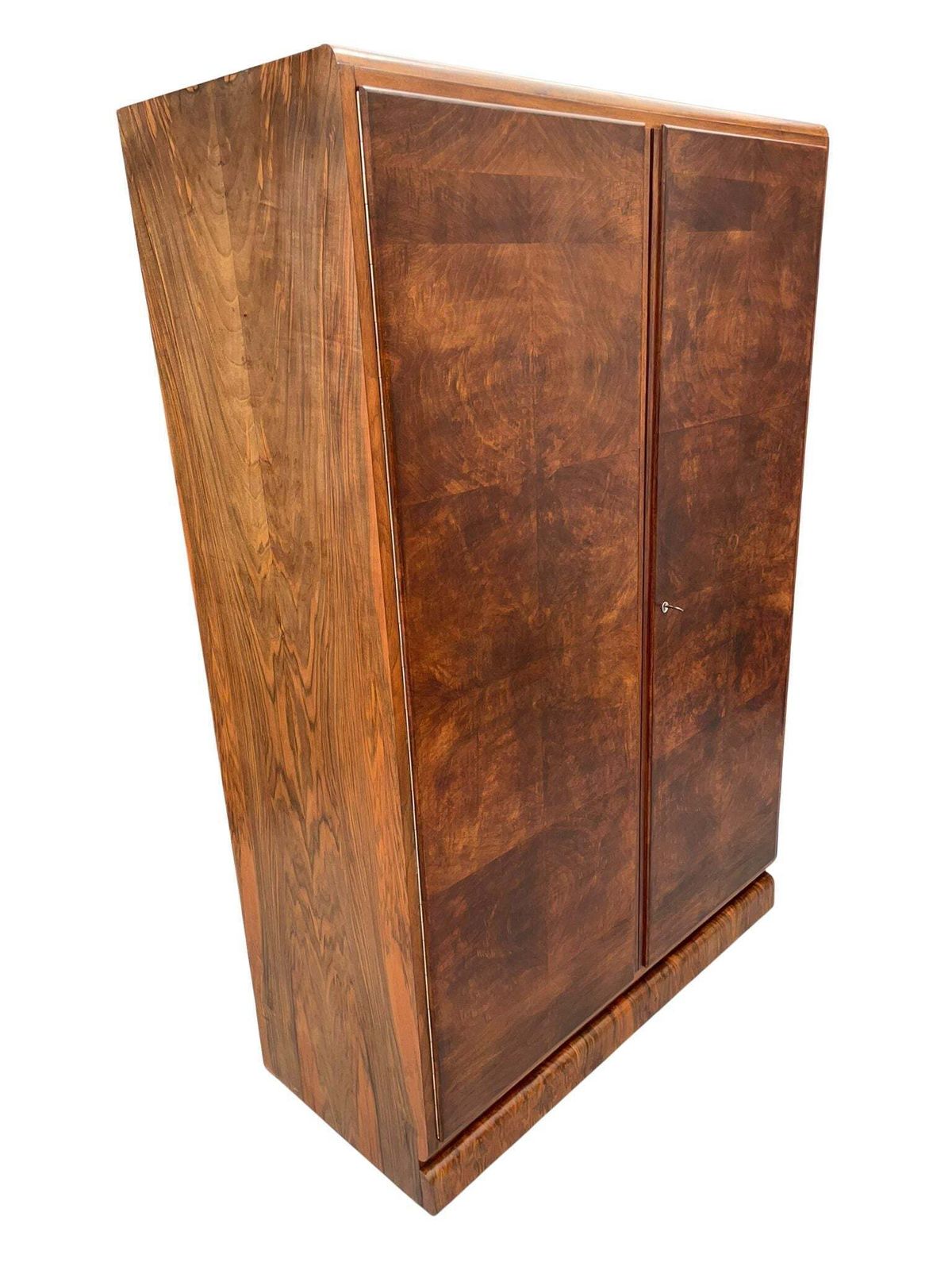Your20th Restored Walnut Veneer Wardrobe With Art Deco Influence, 1930s–1960s Rs. 147,700.00