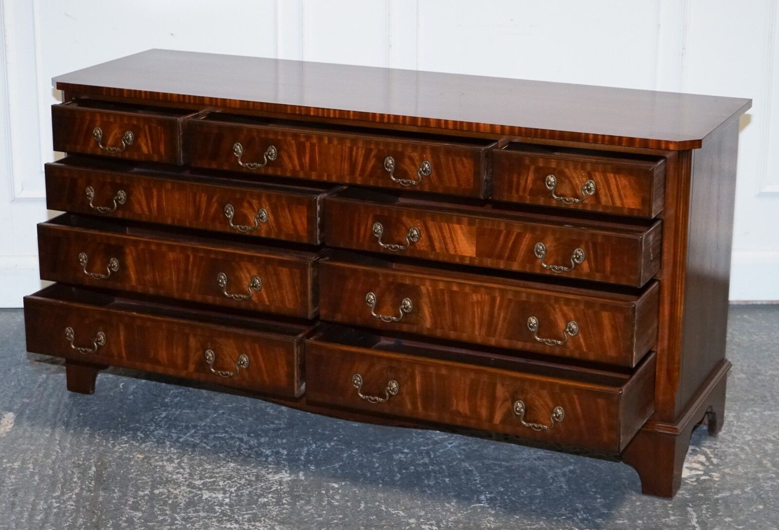 Stunning Vintage Bevan Funnel Hardwood Sideboard Bank Of Drawers photo Furniture