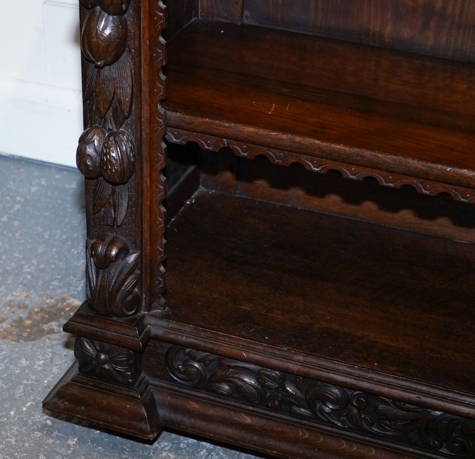 Antique Circa 1800 Oak Greenman & Lionheads Dwarf Open Bookcase photo buy