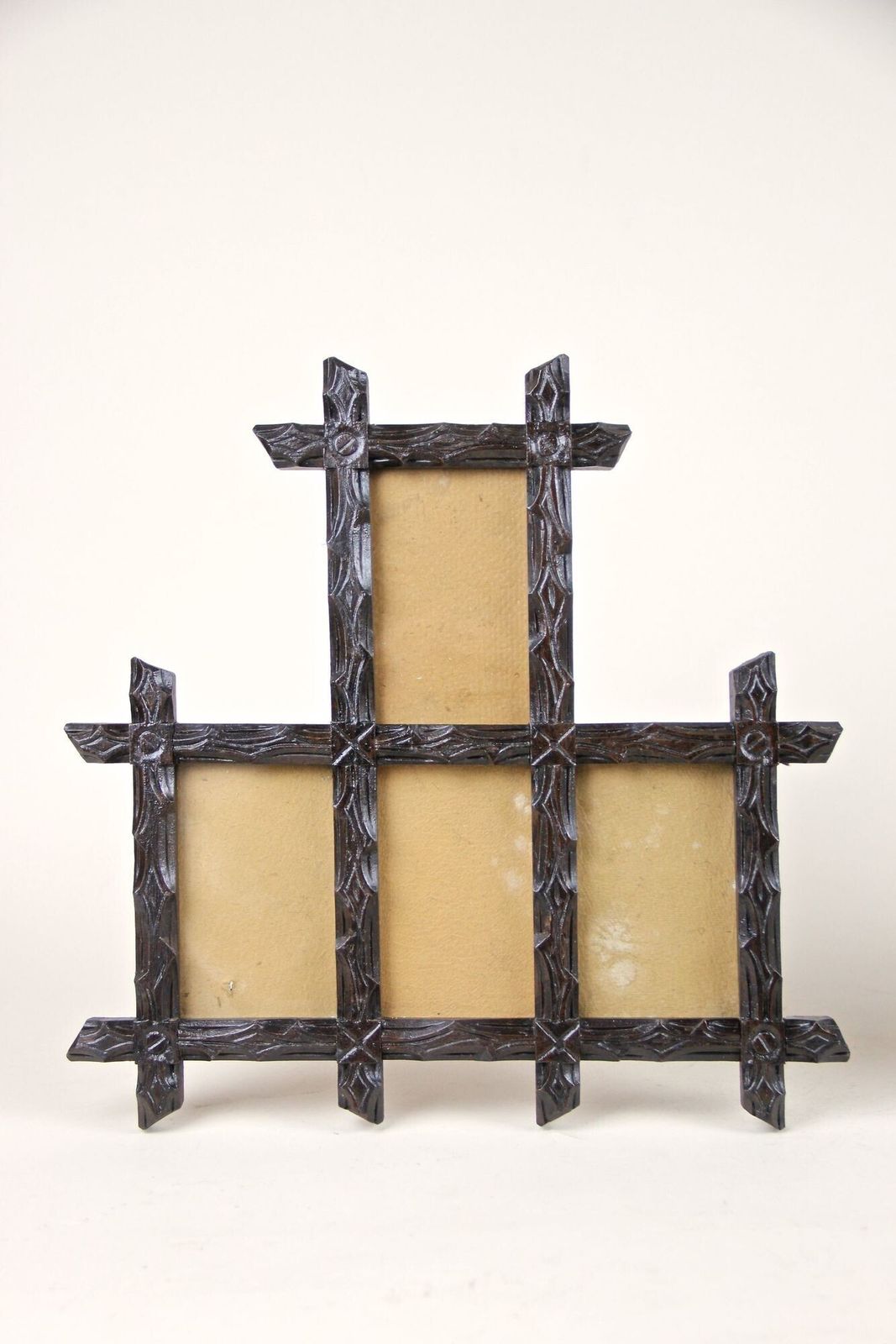 Pair Of 19th Century Rustic Black Forest Photo Frames, Handcarved, At, Circa 1880 photo for sale