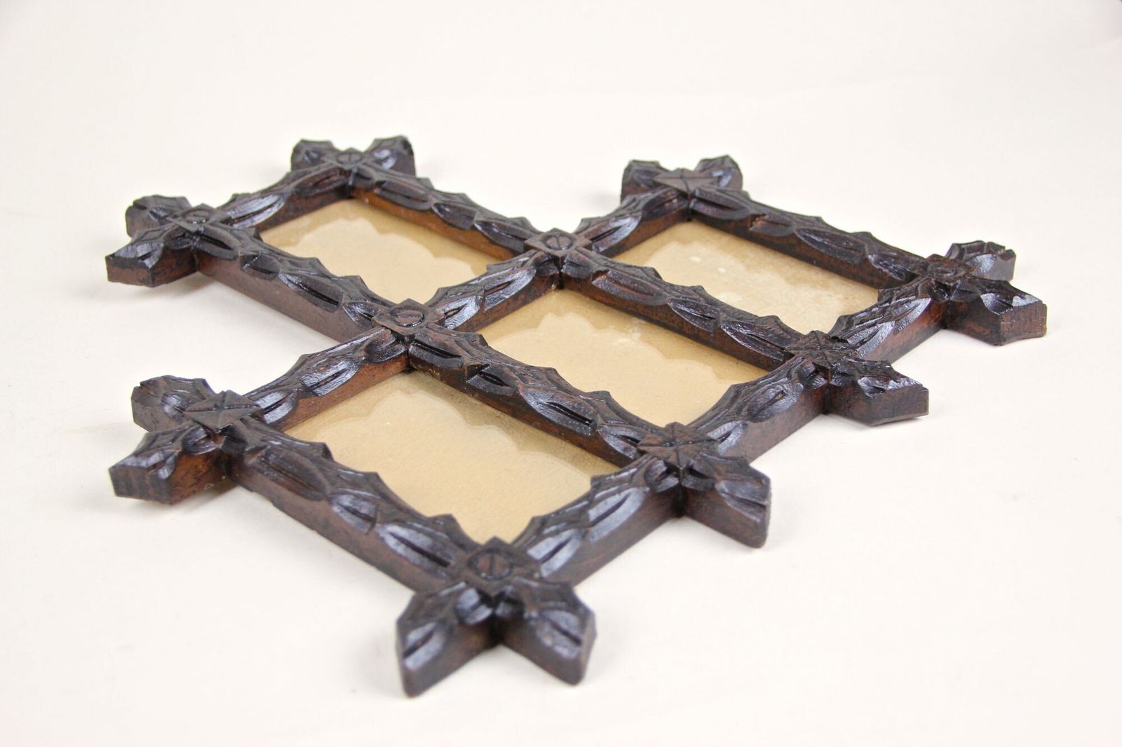 photo for sale Pair Of 19th Century Rustic Black Forest Photo Frames, Handcarved, At, Circa 1880
