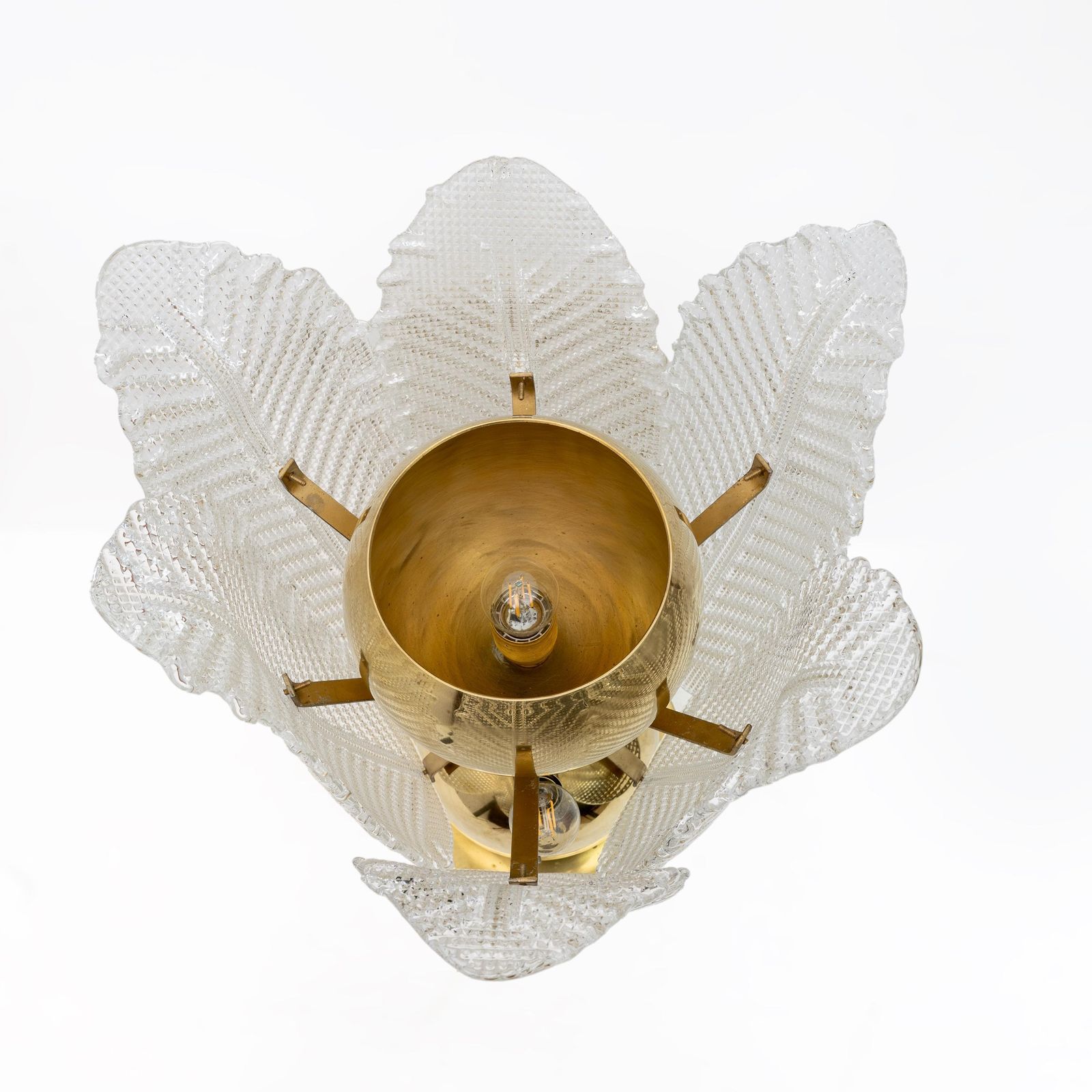 Mid Century Modern Brass And Murano Glass Big Table Lamp By Mazzega photo 3392.0
