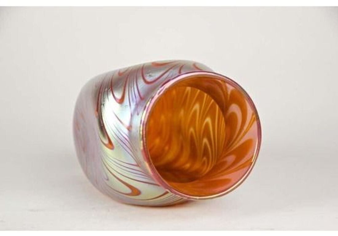 Art Nouveau Glass Vase By Loetz Witwe   Phenomen Rosa, Iridescent, Ca. 1902 photo vintage