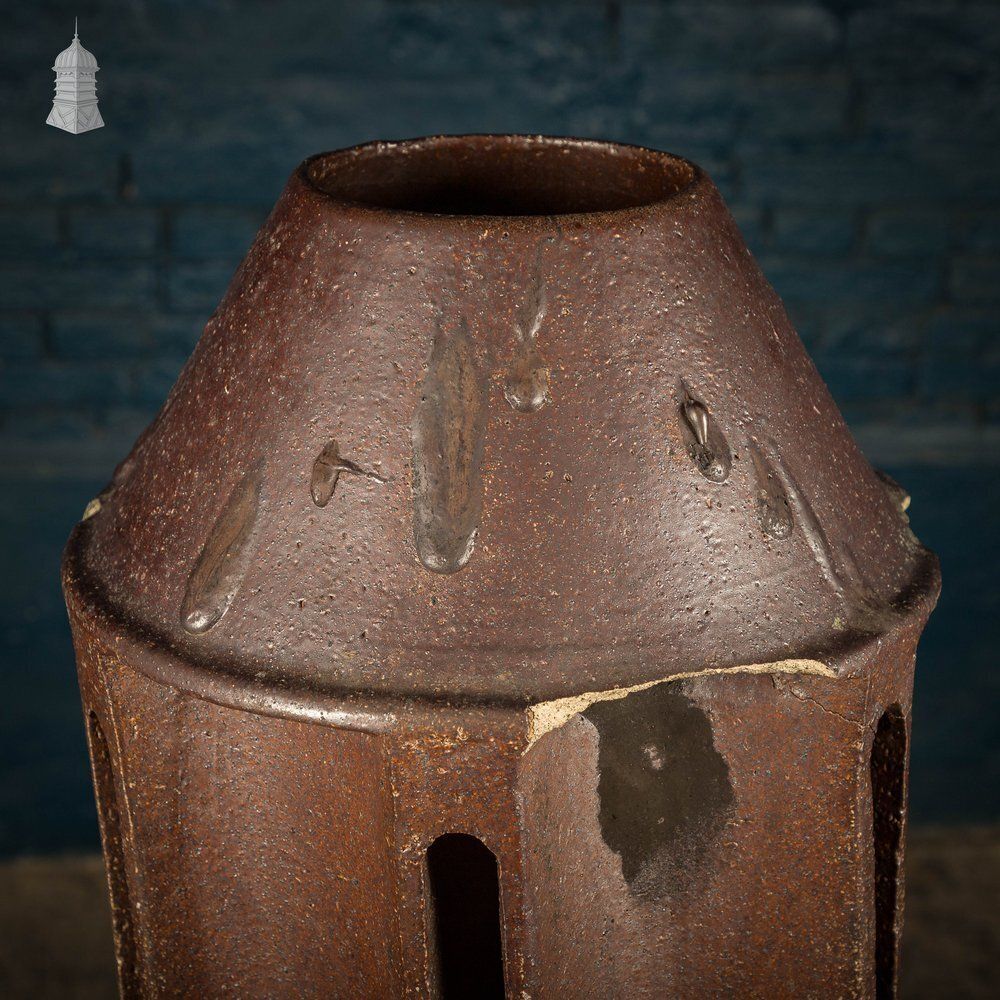Louvered Chimney Pot, Tall Salt Glazed Terracotta photo Home Decor