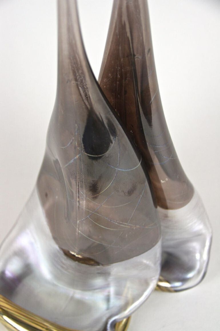 photo vinterior 20th Century Abstract Two Necked Glass Vase, Signed, Germany, Circa 1980