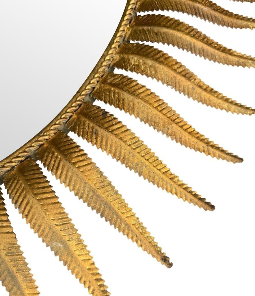 A Wonderful 1950s Gilt Metal Oval Spanish Sunburst, Eyelash Mirror photo 1575.0