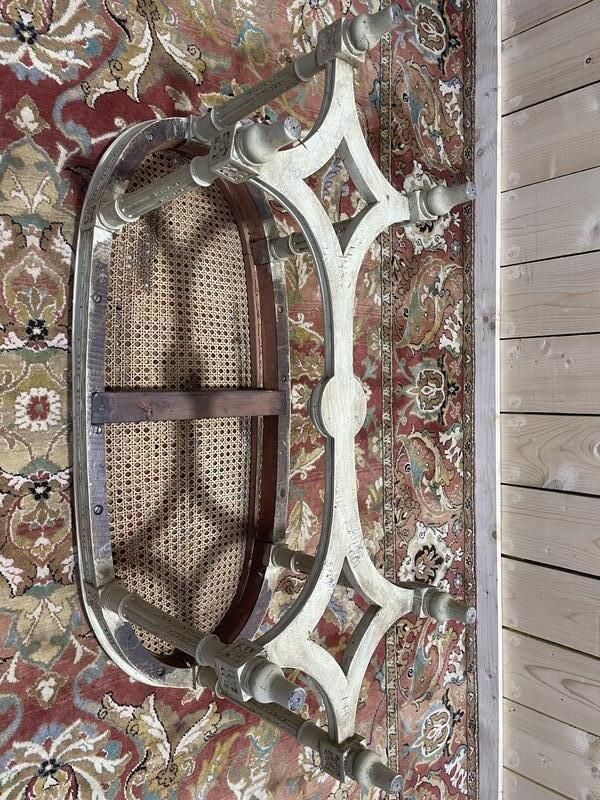 Banquette De Piano Louis XVI En Cannage Et Bois Rechampi photo buy