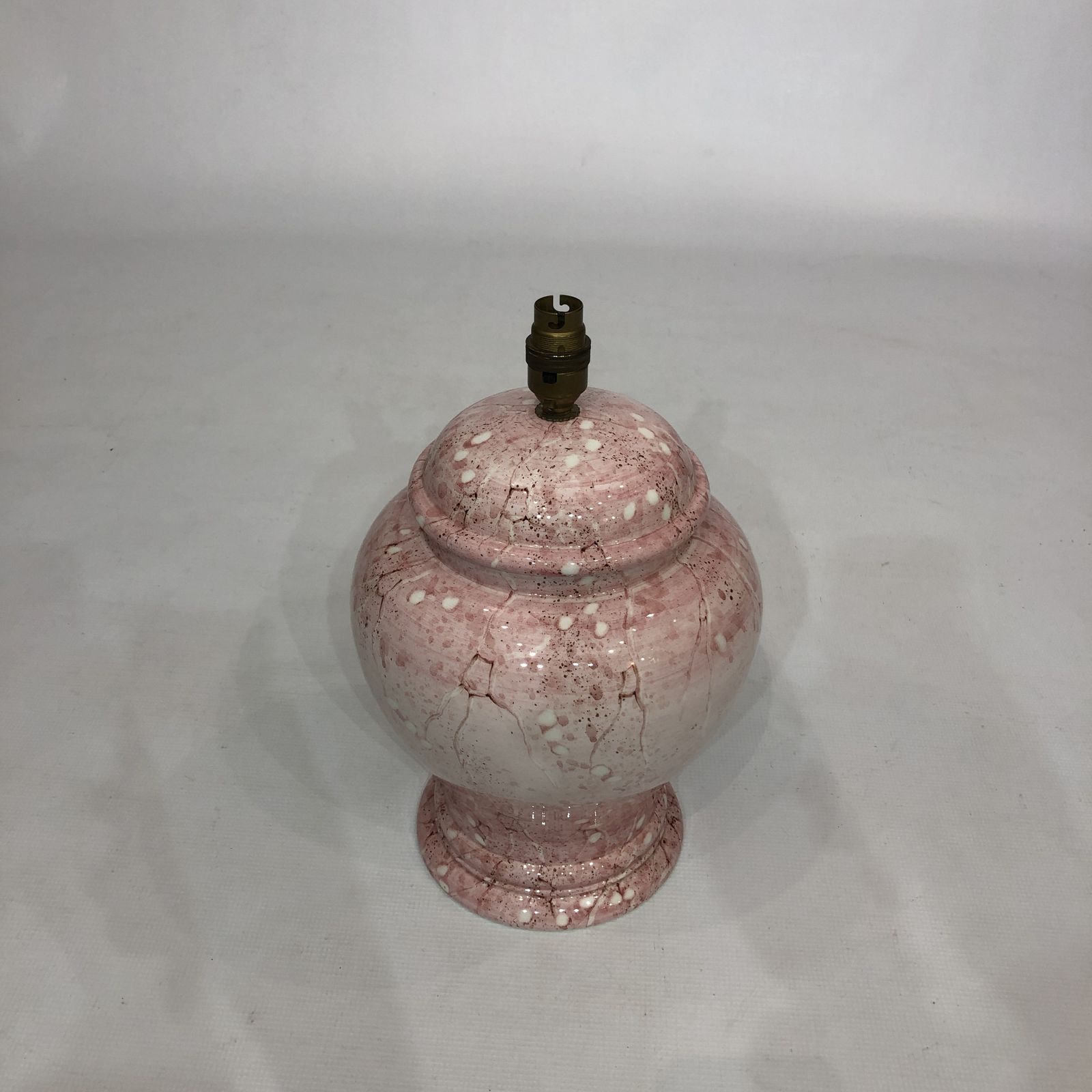 1980s Pink Ceramic Italian Table Lamp Marble Effect Vintage Urn Neo Classical photo vinterior
