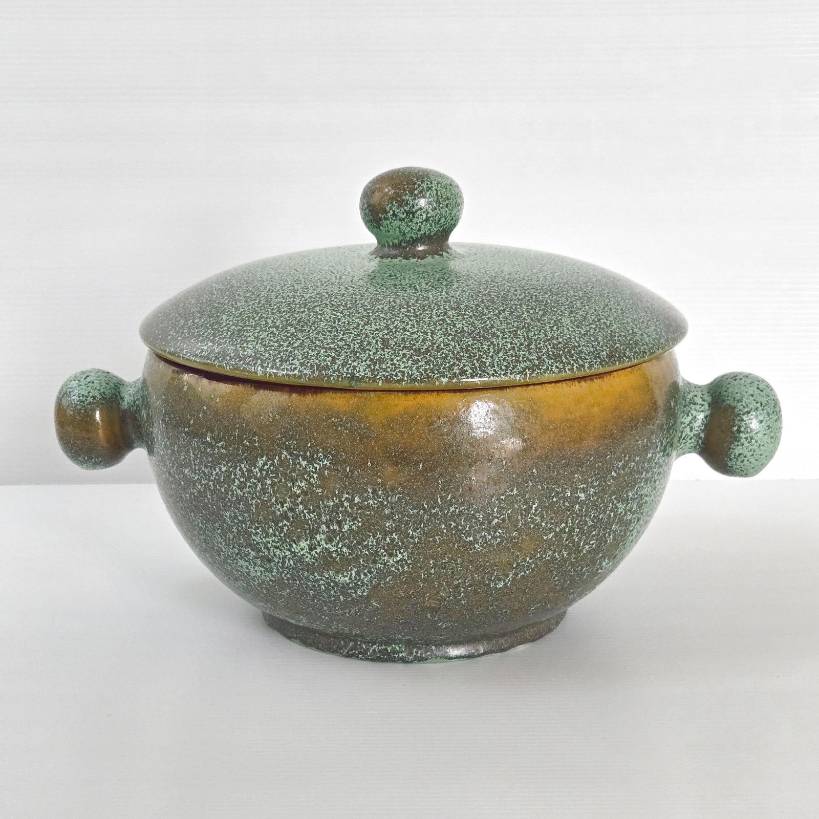 photo vinterior Vintage 1960 Lunetta Vallauris Gold Ceramic Salad Bowl Soup Bowl 60s 1960s