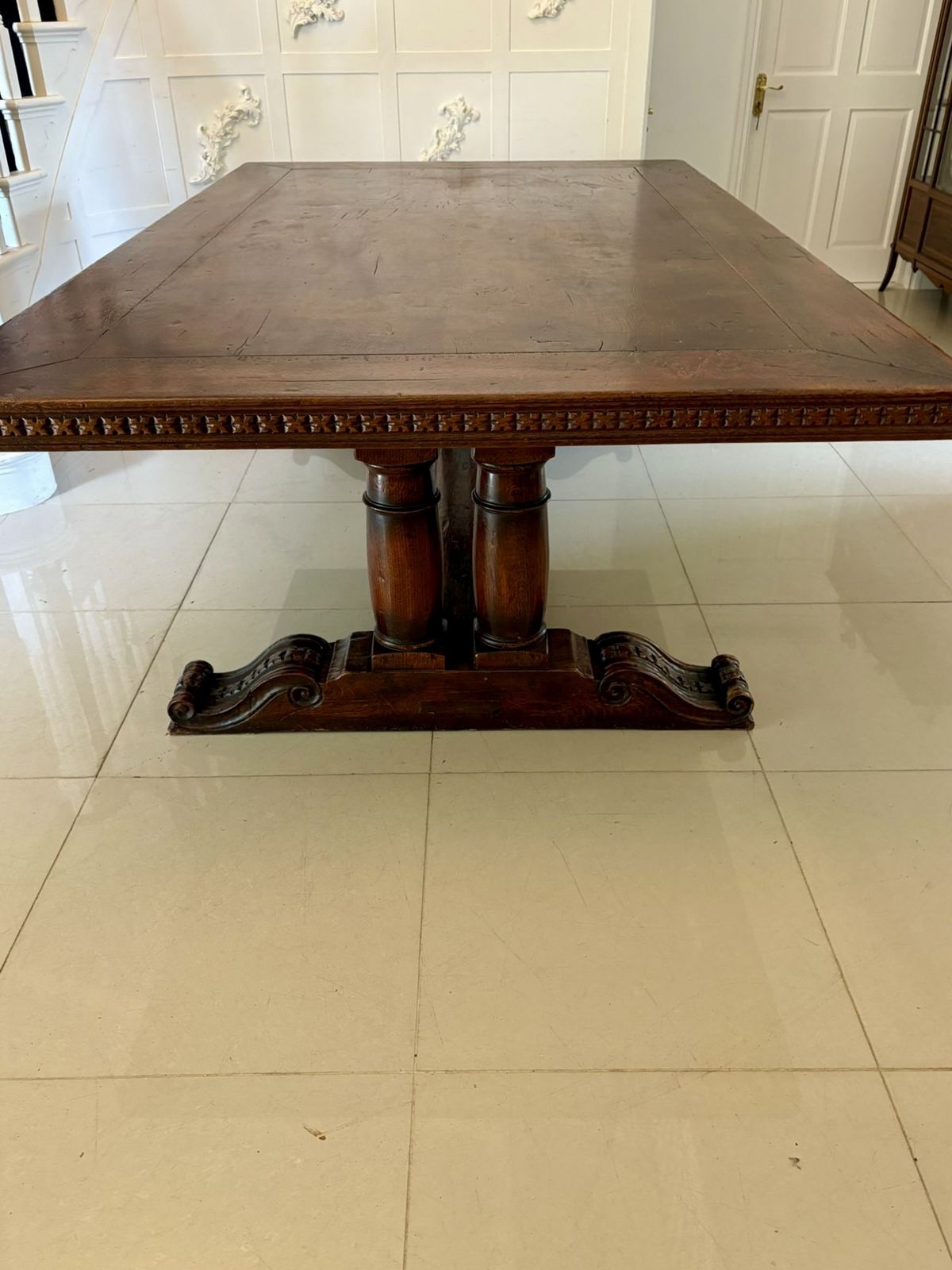 Large Antique 19th Century 12 Seater Quality Oak Refectory Dining Table photo buy