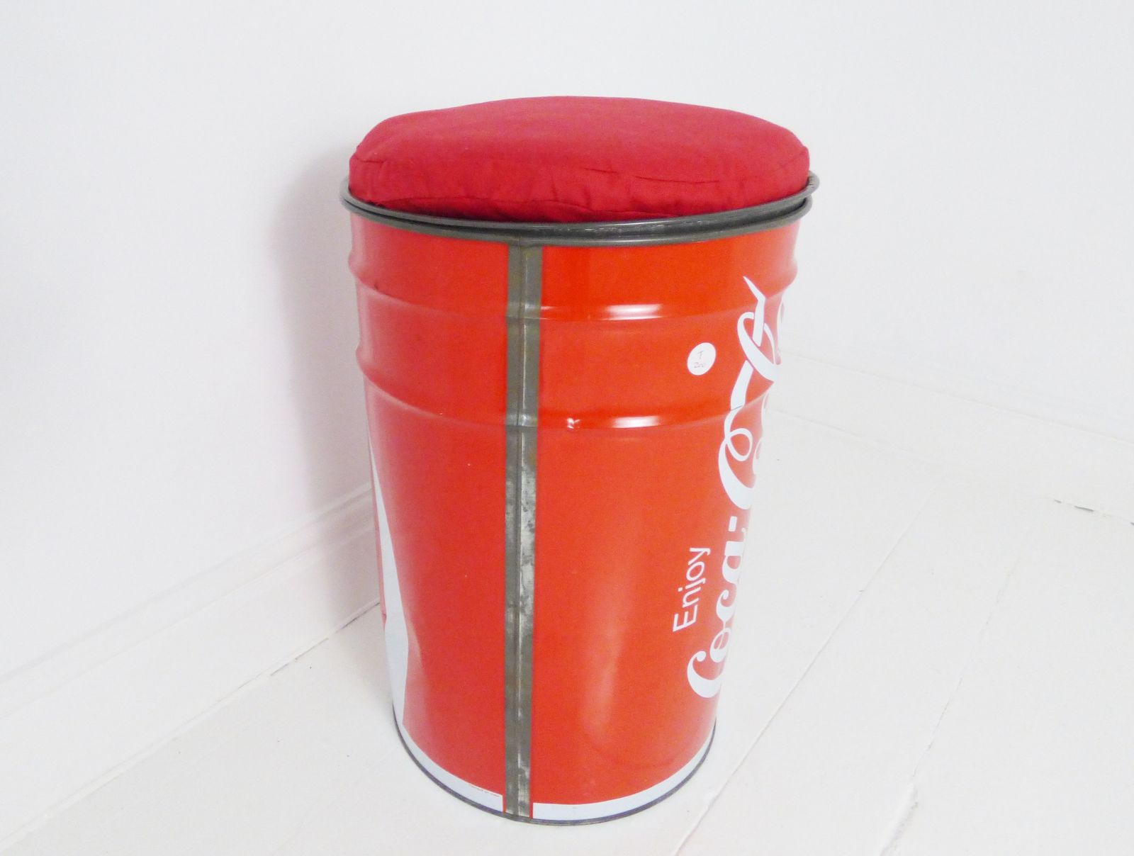 Stunning Vintage Metal Pop Art Coca Cola Seat Stool 1980's photo 185.0