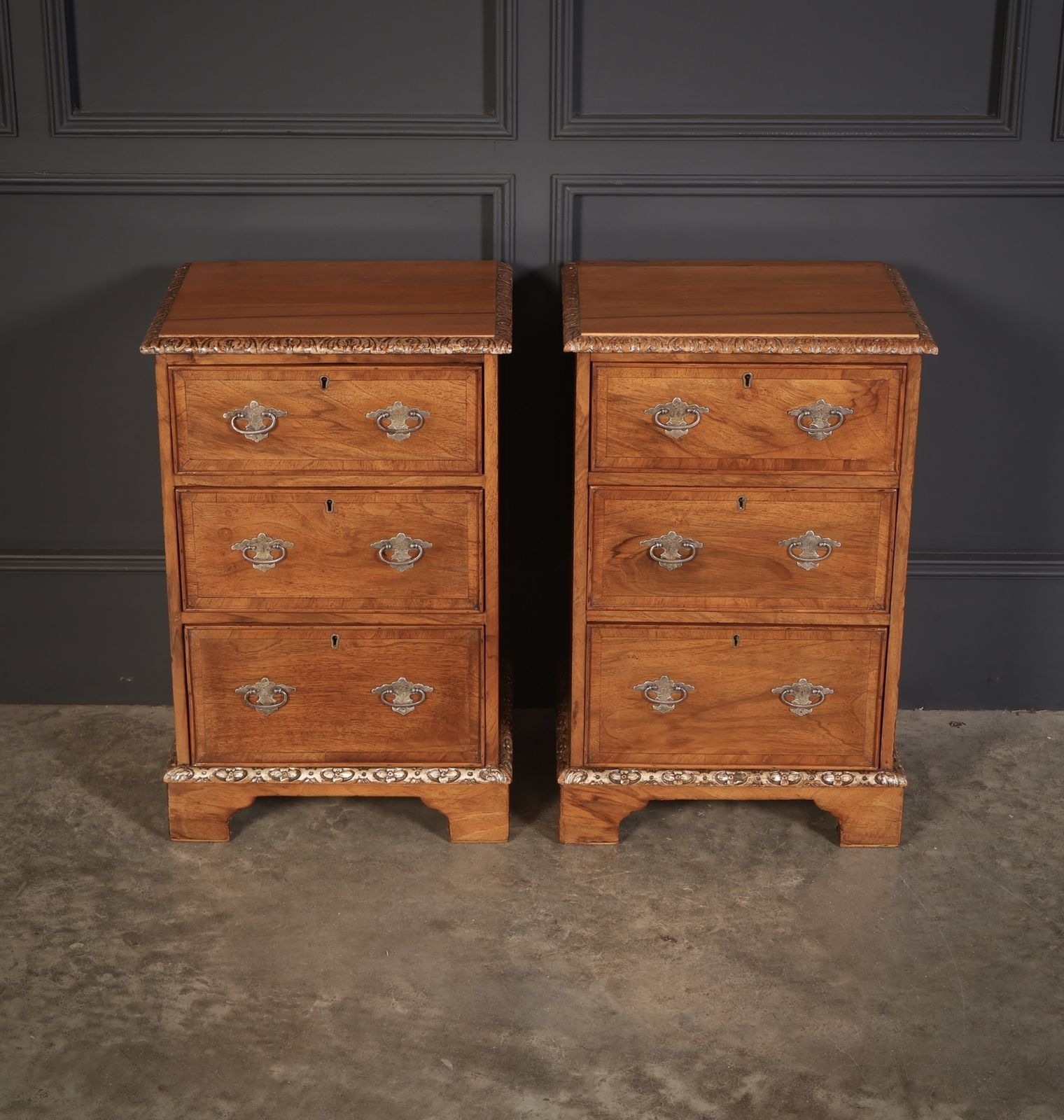 Pair Of Walnut Bedside Chests, 1900s photo Furniture
