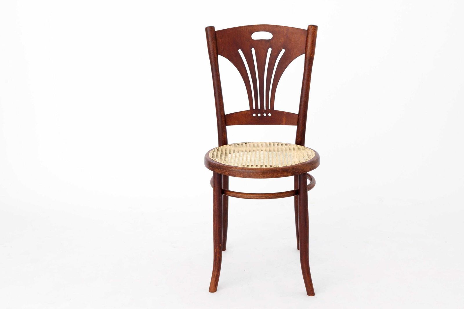 Set Of 4 Restored Viennese Café Chairs – Early 20th Century, Hand Caned Seats photo Furniture