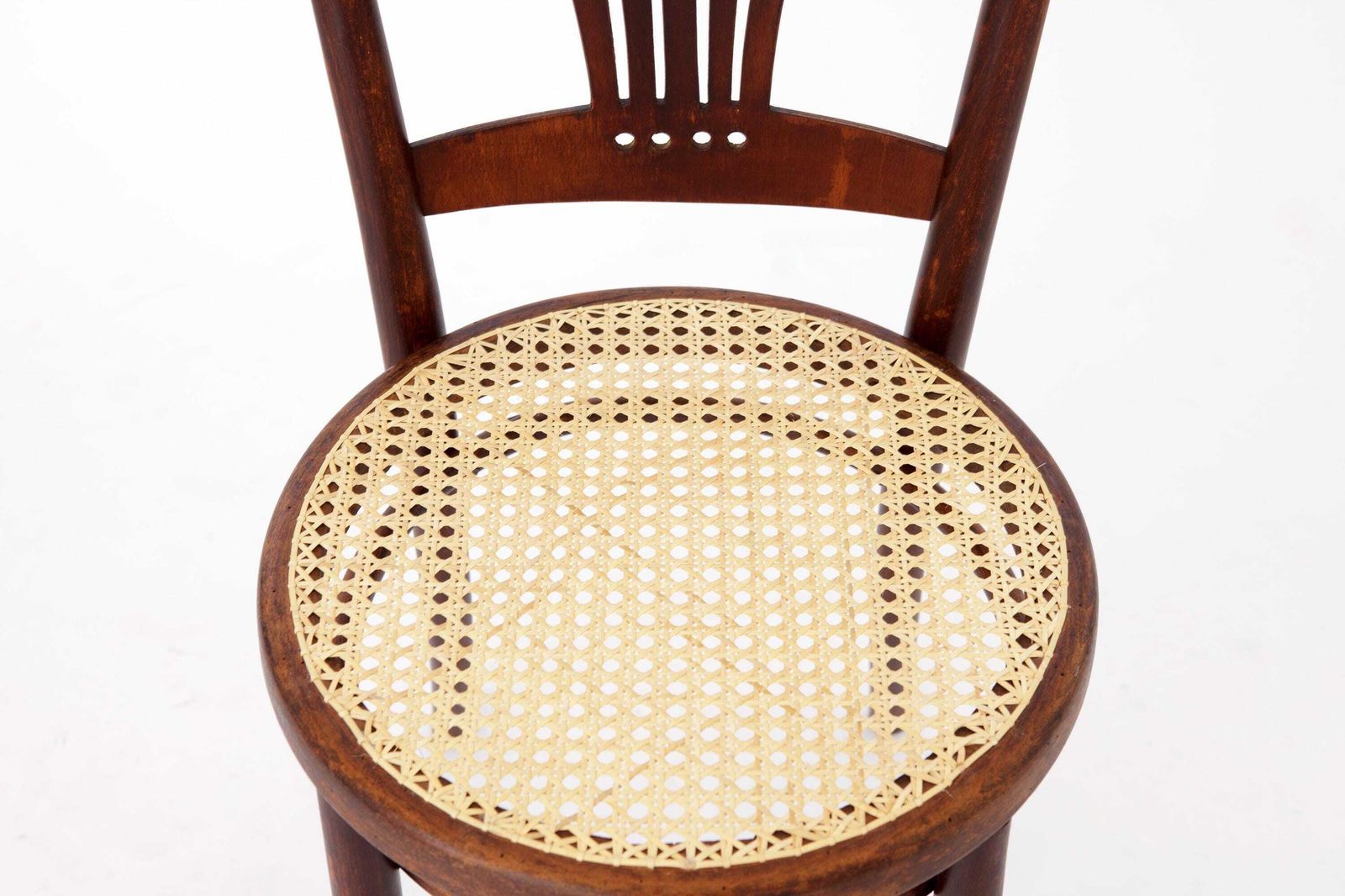 Set Of 4 Restored Viennese Café Chairs – Early 20th Century, Hand Caned Seats photo 1607.0