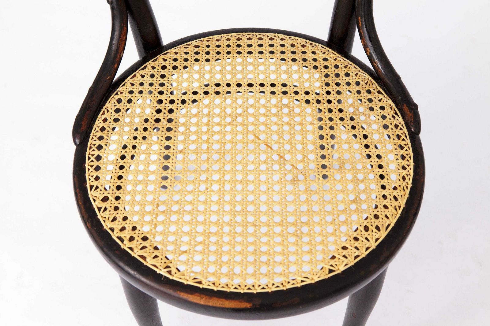 Set Of 4 Restored Viennese Café Chairs – Early 20th Century, Hand Caned Seats photo vintage