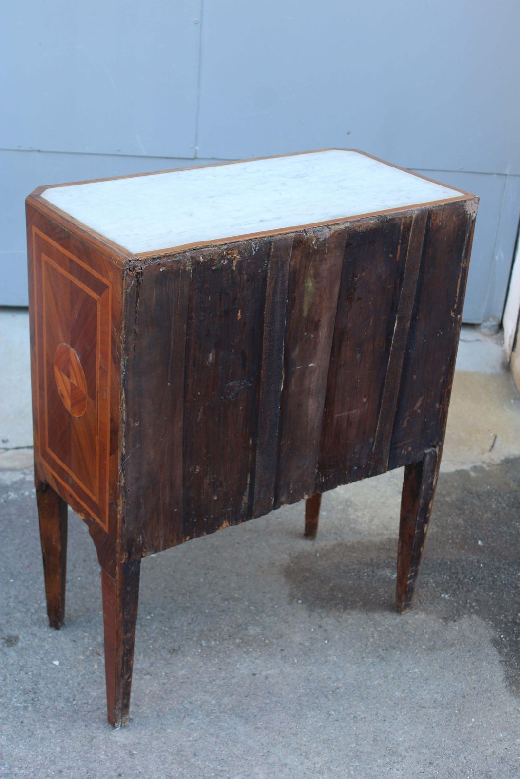 photo vinterior Chest Of Drawers With Two Drawers In Inlaid Wood Louis XV Sicily With Marble