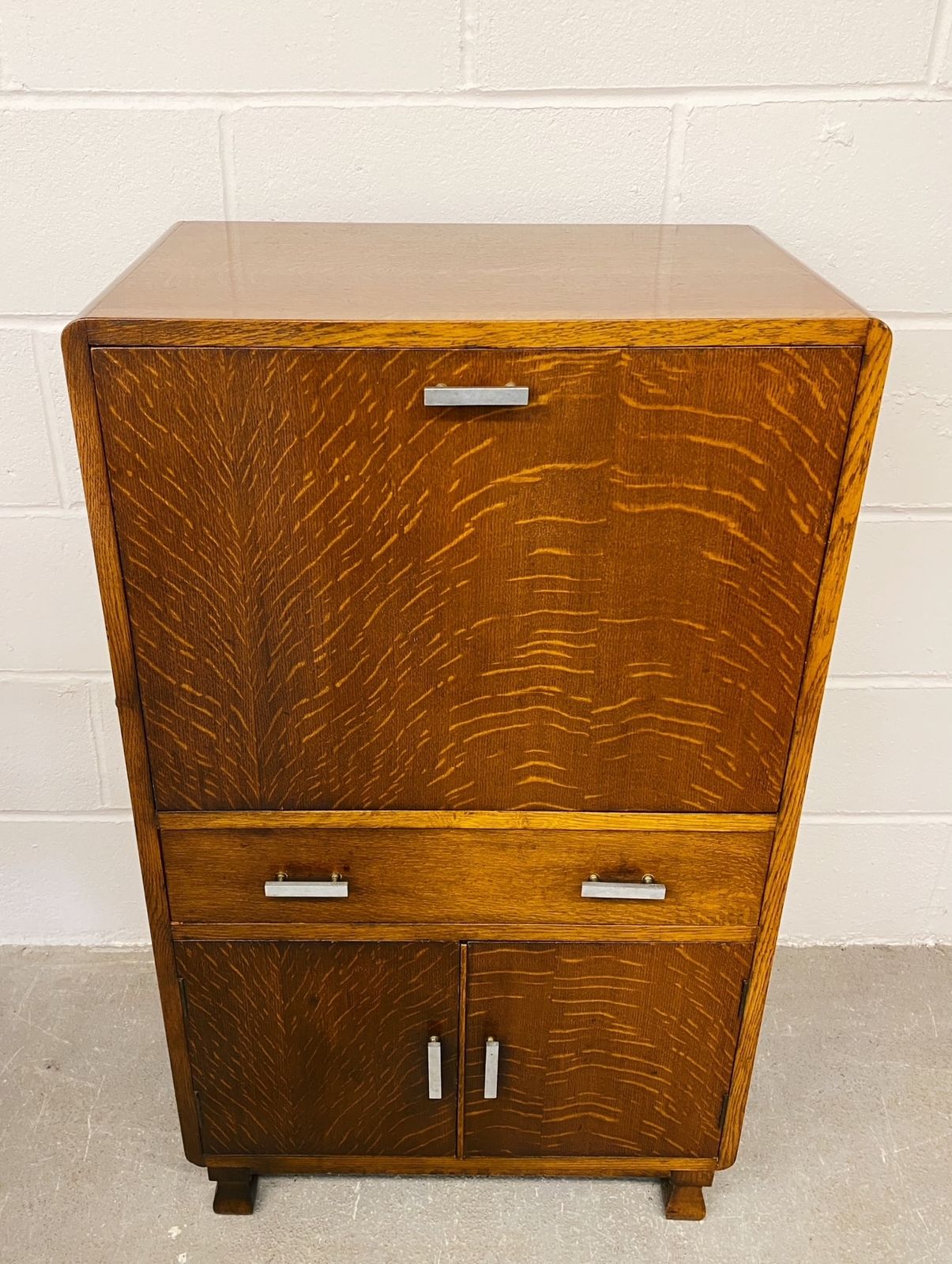 Art Deco Oak Bureau, Early 20th Century photo for sale