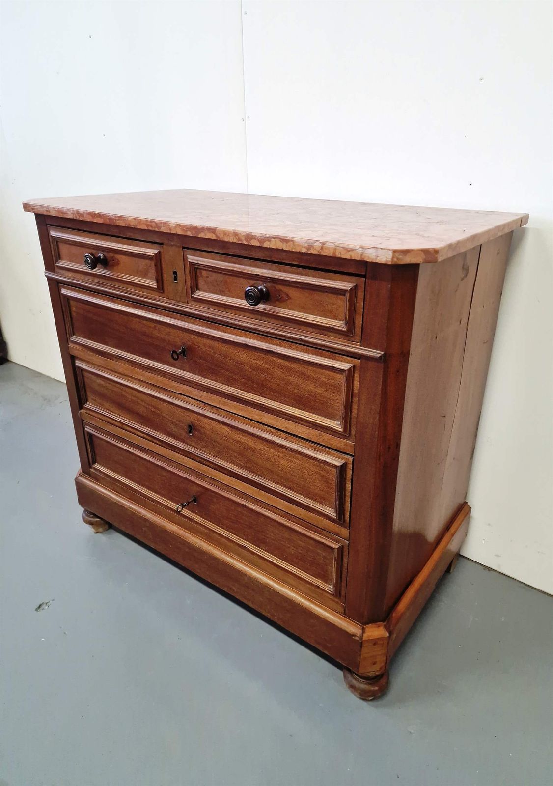 photo for sale Mahogany Chest Of Drawers With Marble Top