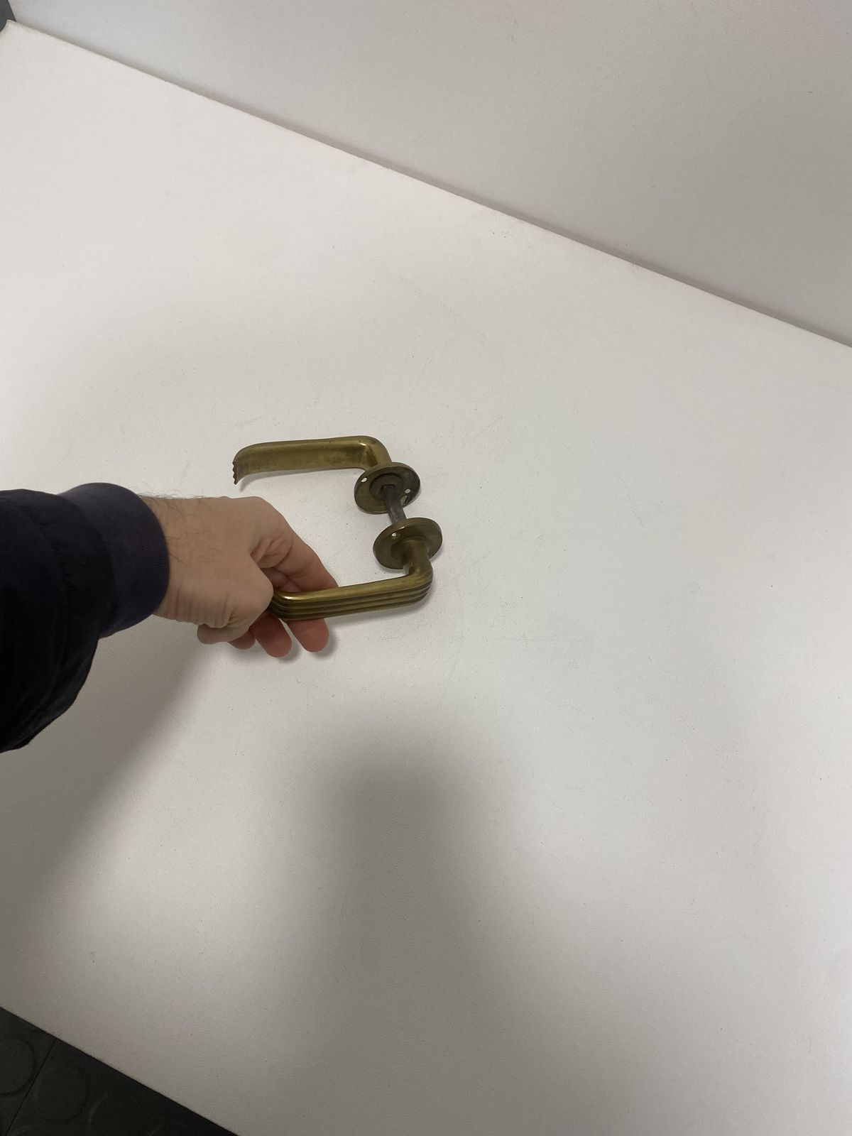 Gio Ponti Brass Door Handle Art Deco 1930s Italian Midcentury Architecture 1940s photo vinterior