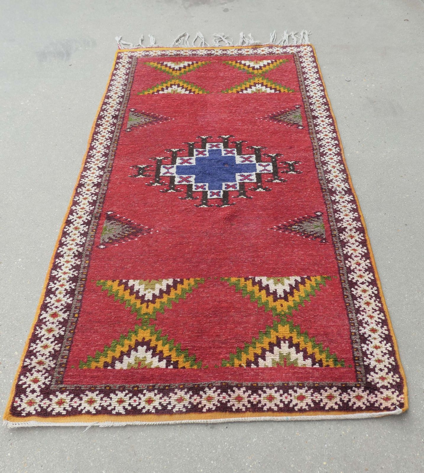 One Of A Kind Vintage Retro Cubist Rug photo Textiles