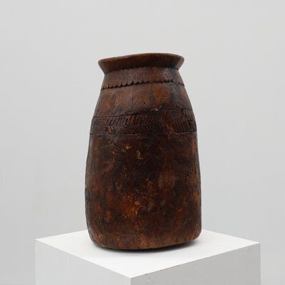 Rustic Wabi Sabi Style Vase In Wood, France, 1800s