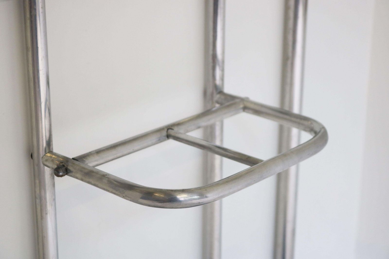 Art Deco Polished Aluminum Hall Tree Umbrella Stand Coat Rack Bauhaus photo Furniture