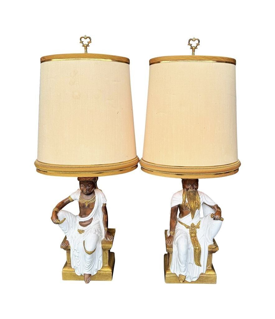 A Pair Of Large 1970s Italian Ceramic Lamps By Ugo Zaccagnini Florence Italy photo vinterior