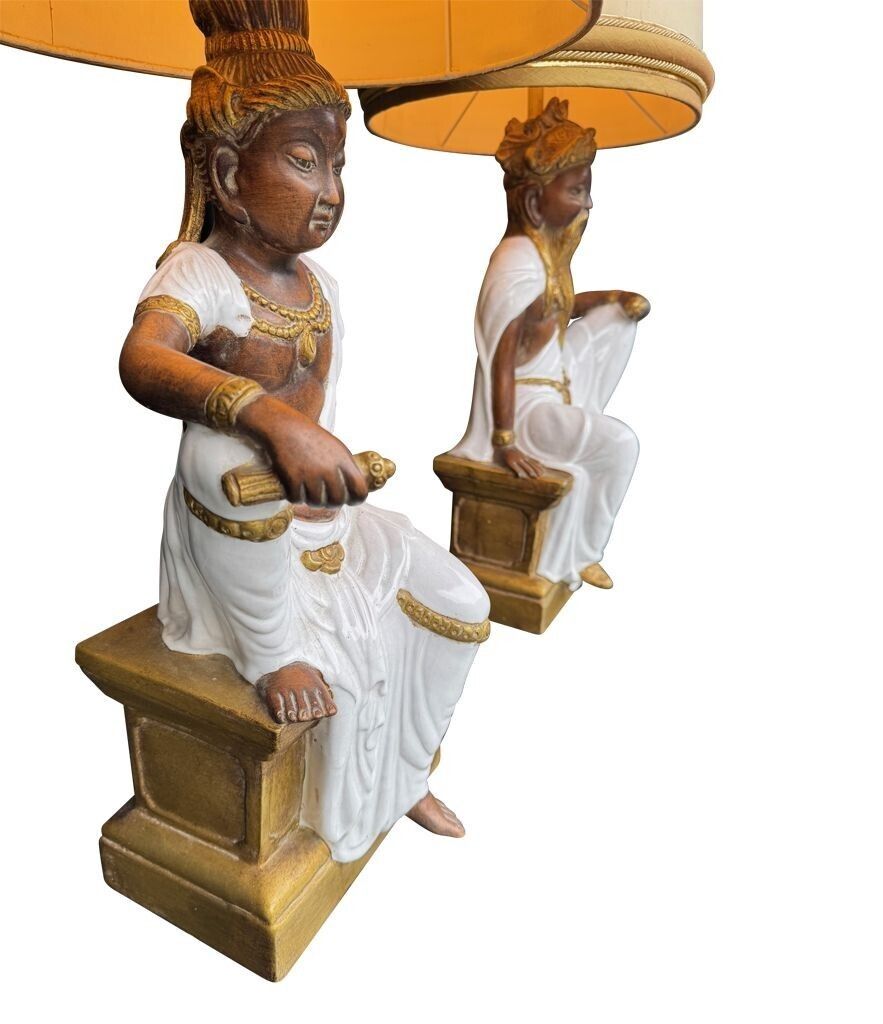 photo furniture A Pair Of Large 1970s Italian Ceramic Lamps By Ugo Zaccagnini Florence Italy