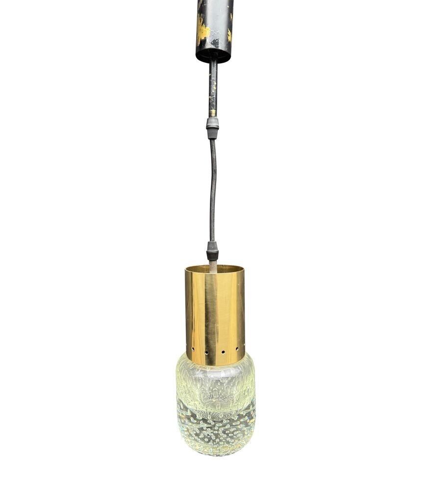 4350.0 A Rare Pair Of 1950s Murano Glass And Brass Pendant Light By Gino Sarfatti And Archimede Seguso photo