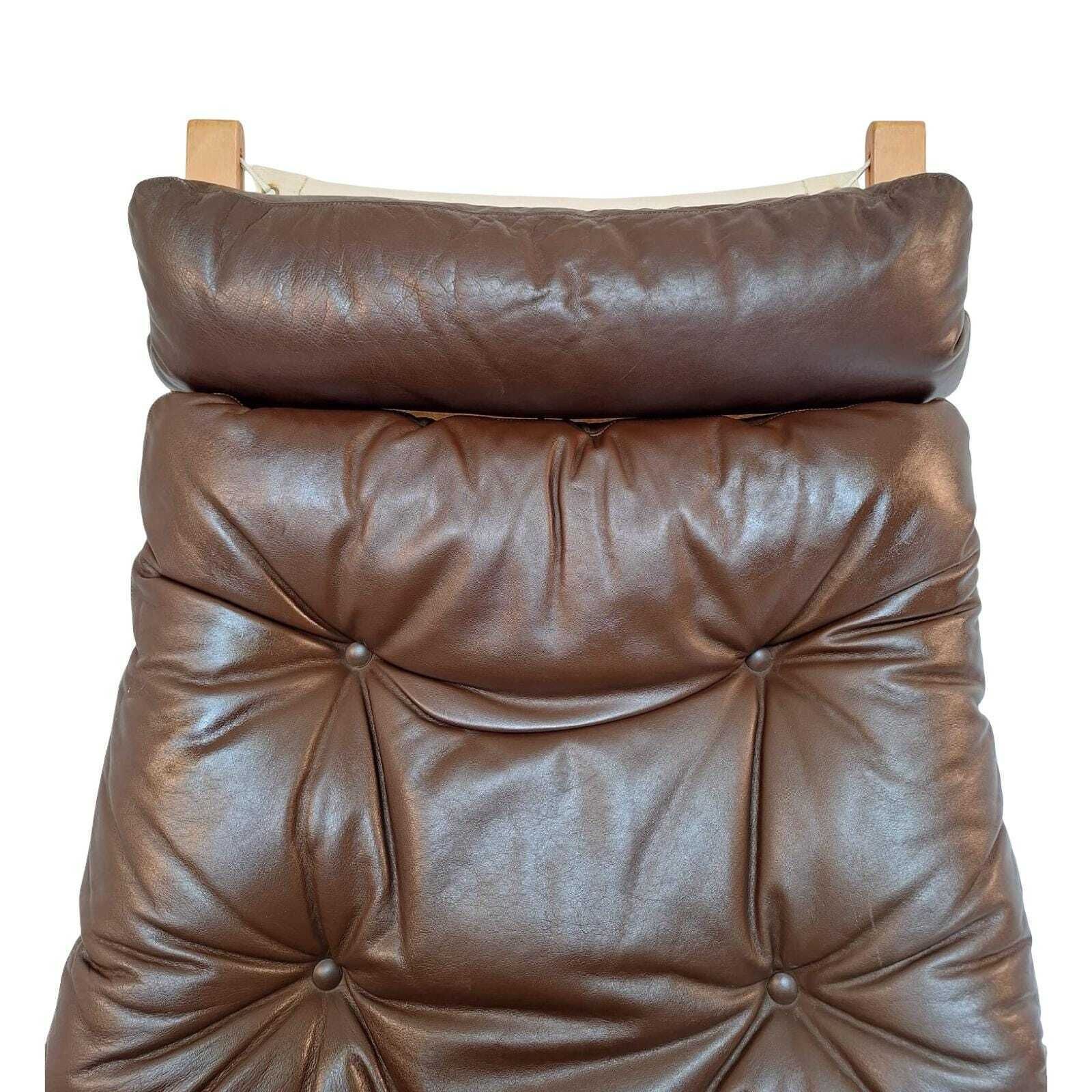 photo for sale Ingmar Reling For Westnofa   Siesta Chair   Bentwood Sling Chair   Brown Leather