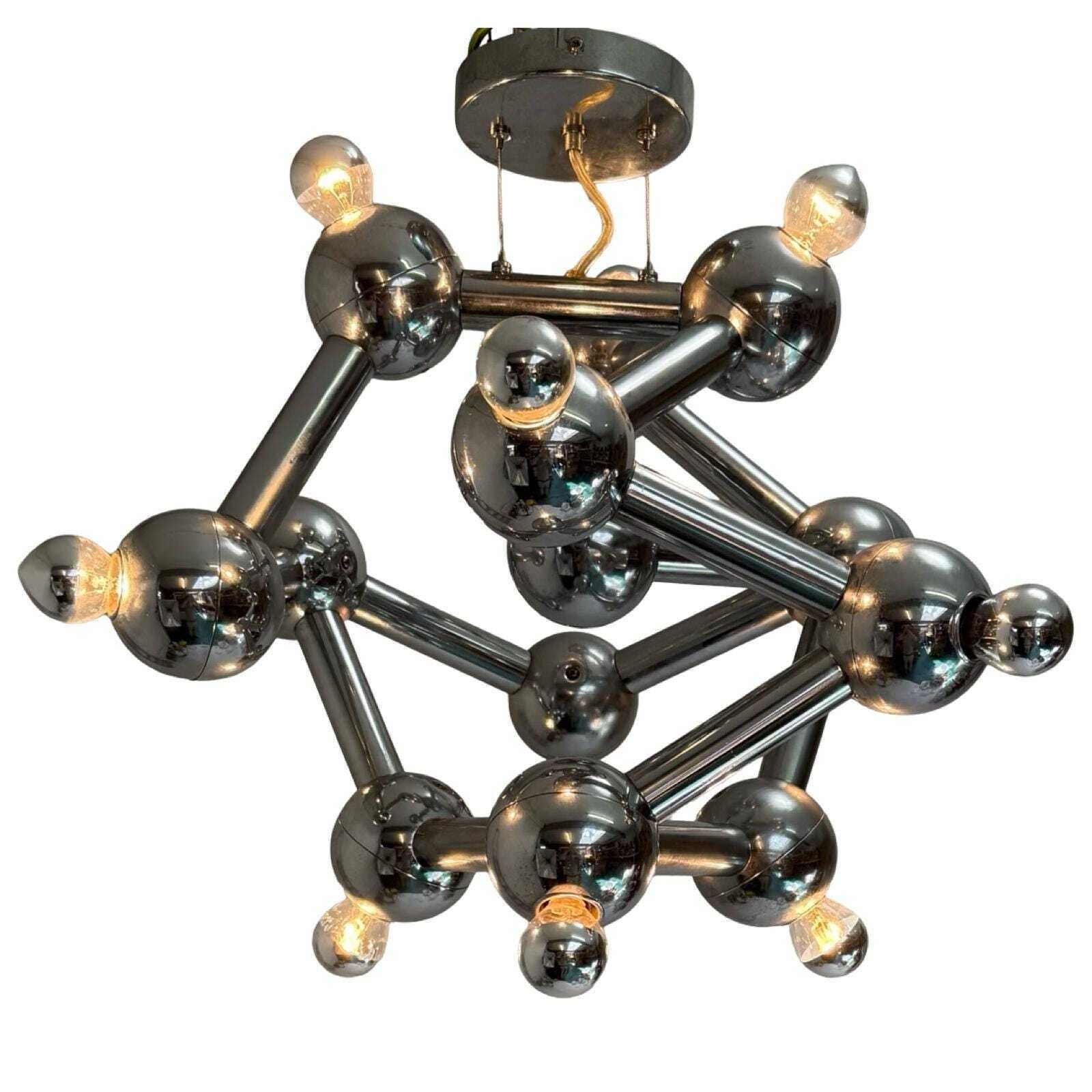 Paul De Haan For Jolina Lighting   Chromed Pendant   Model Name: Kolja's Favorite   Dutch Design   Sputnik Or Atom Shaped Design photo 678.0