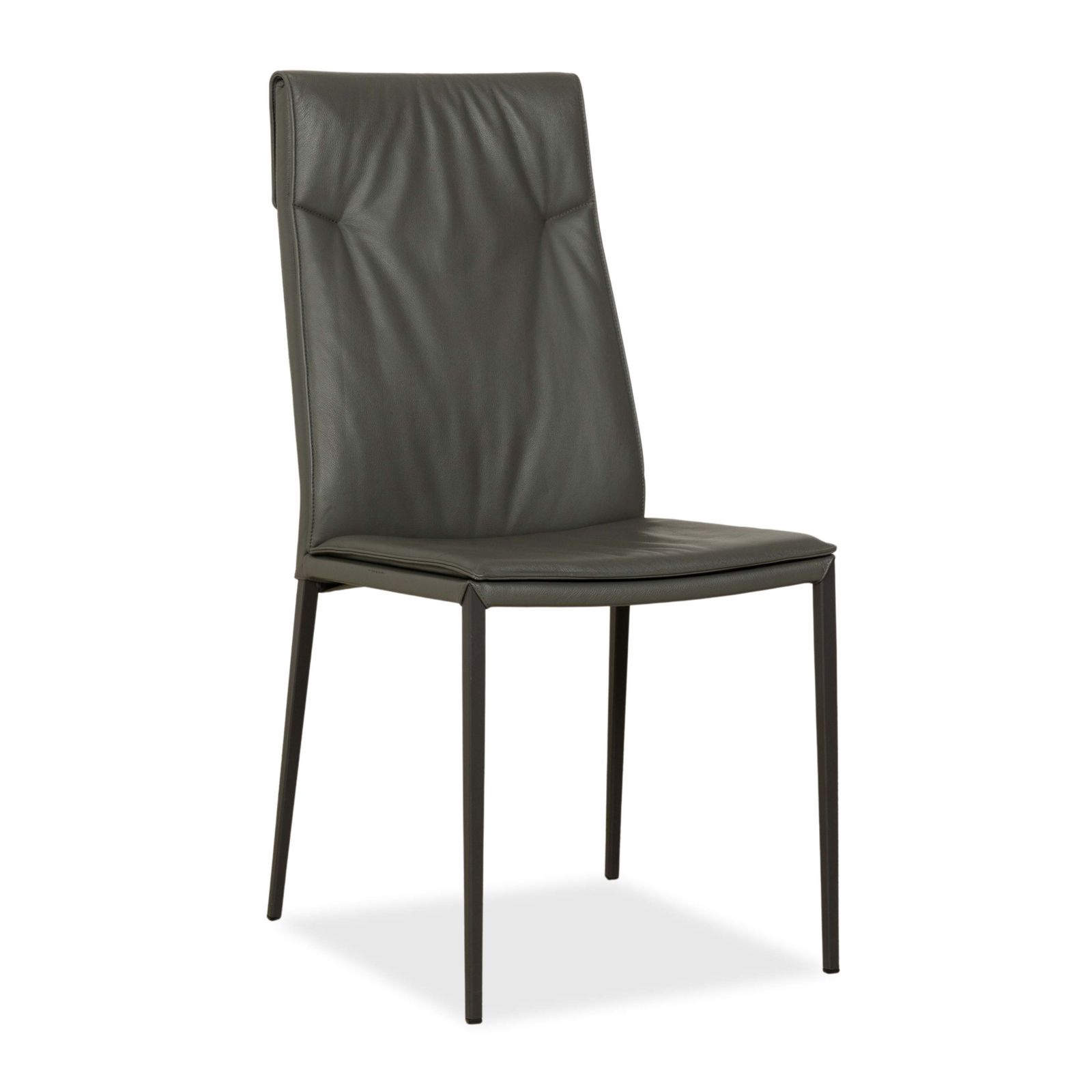 Set Of 4 Cattelan Italia Isabel Leather Chairs Grey photo for sale