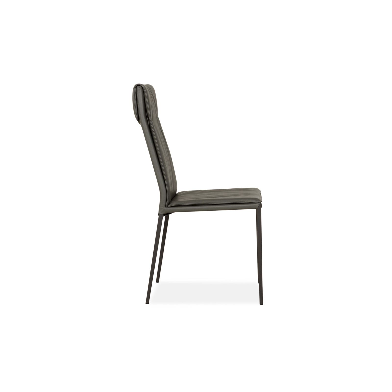 photo for sale Set Of 4 Cattelan Italia Isabel Leather Chairs Grey