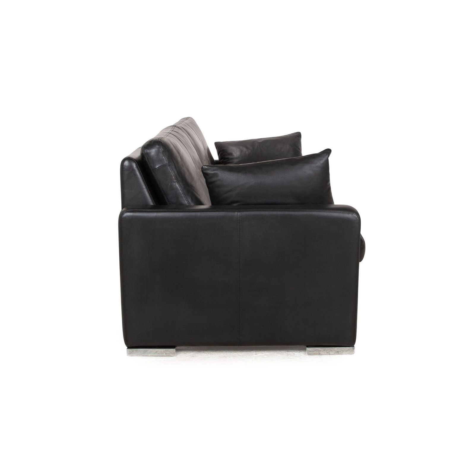 Cor Conseta Leather Two Seater Black Sofa photo buy