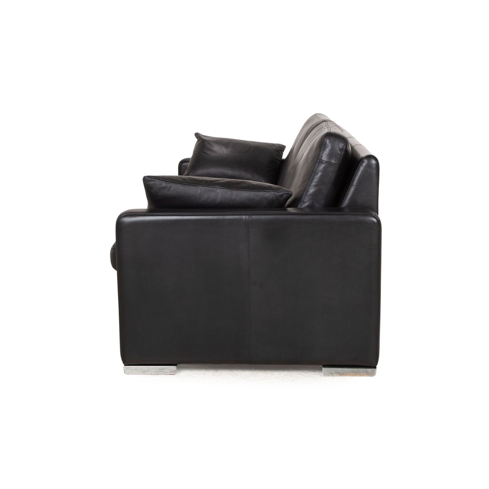 photo furniture Cor Conseta Leather Two Seater Black Sofa