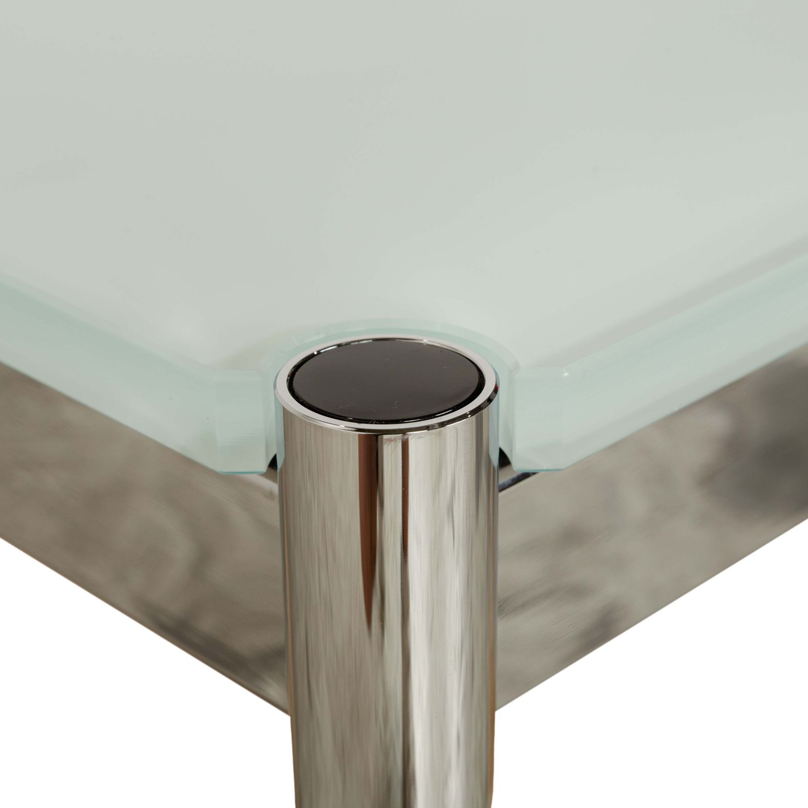 Table basse USM Haller en verre bleu, argentée, 101 x 101 cm photo for sale