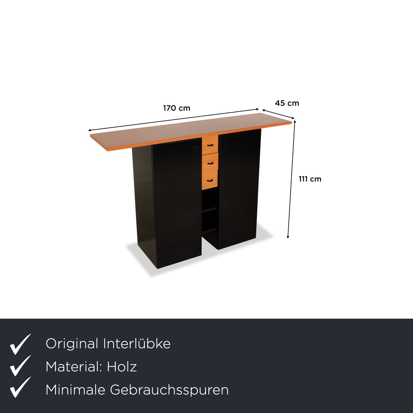 Interlübke Houten Dressoir Zwart Bruin Highboard photo furniture