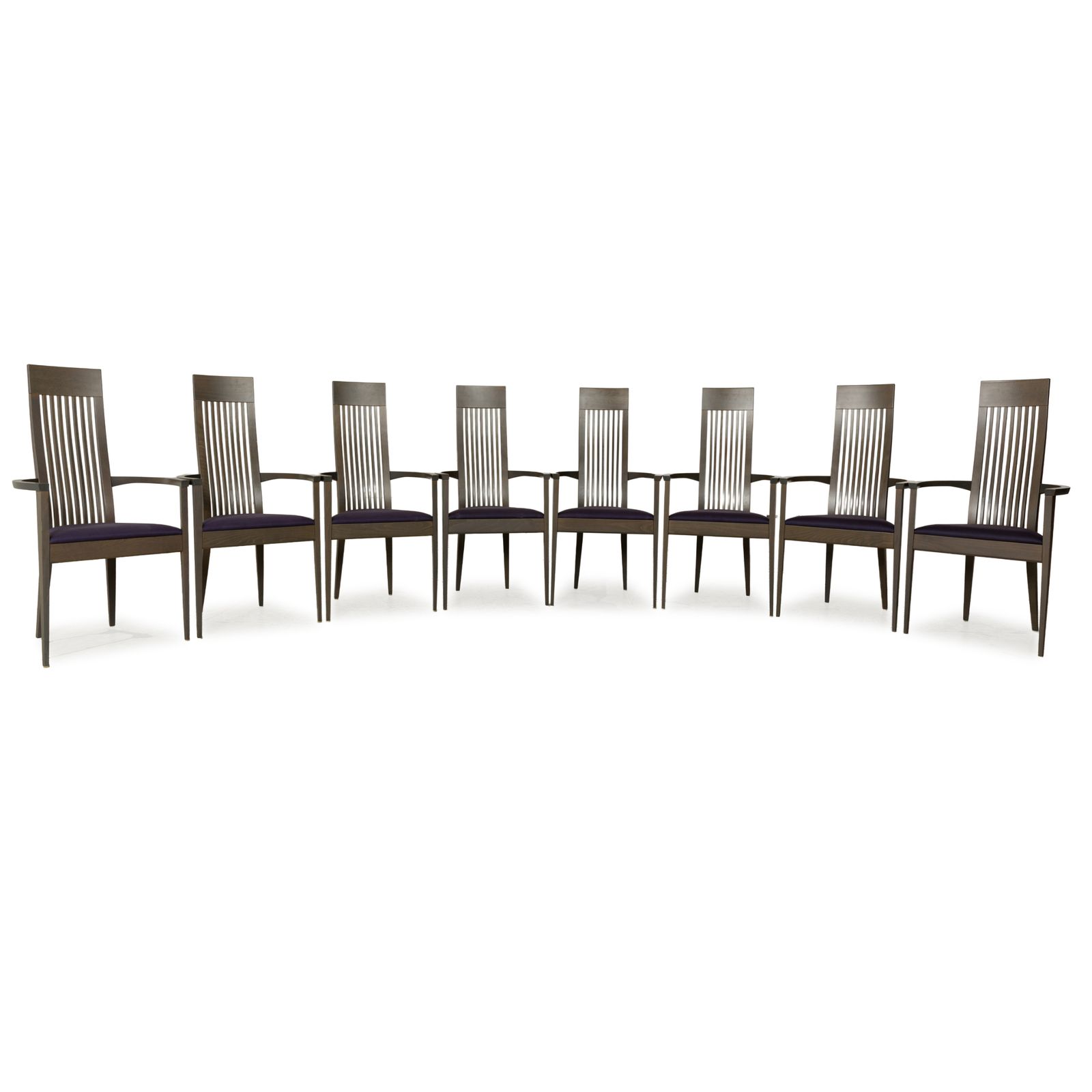 8 Piece Chair Set Tonon Wooden Chair Brown Grey Purple