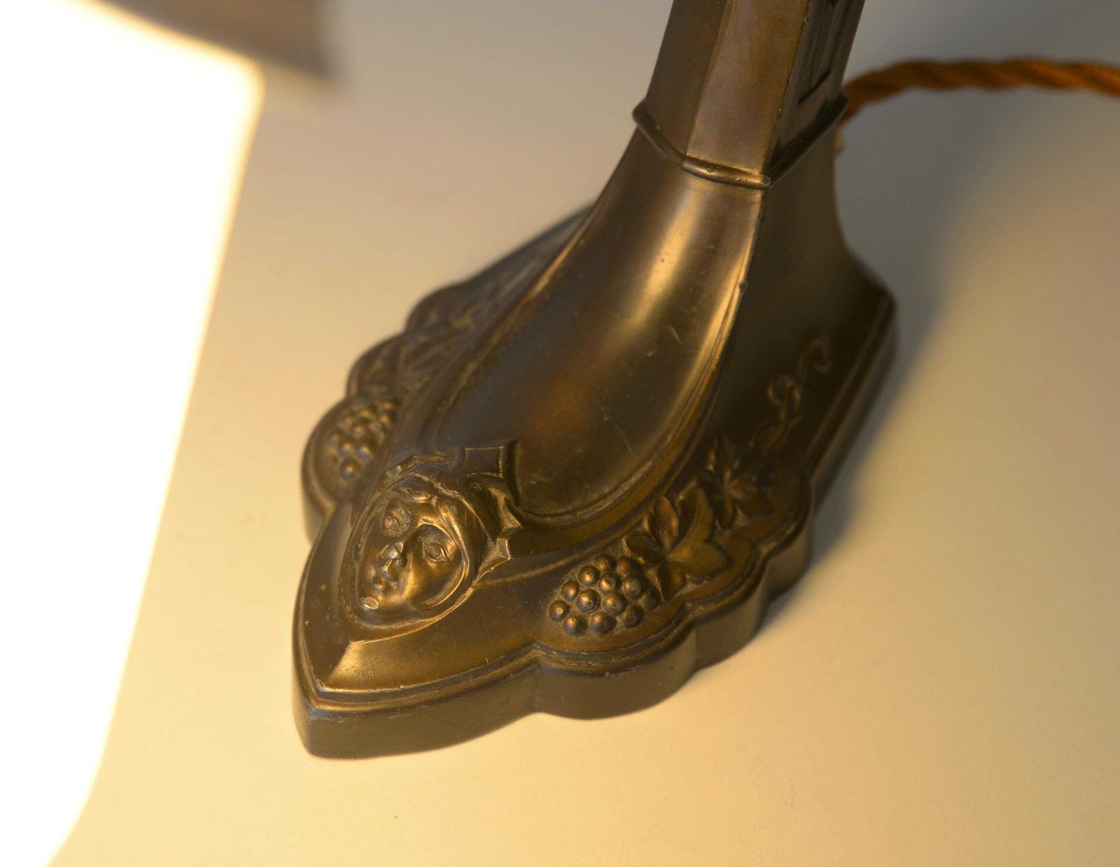 Antique Desk Lamp / Original Art Nouveau Table Light / Brass Bedside Lighting / Austria 1920's   1930's photo 257.0