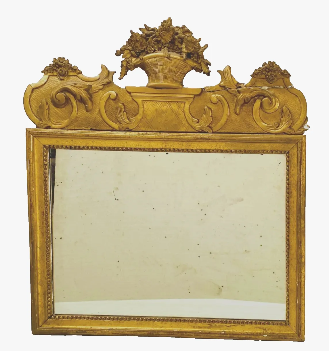 Louis XVI Style Mirpoir Wood And Gilded Stucco 19th Century