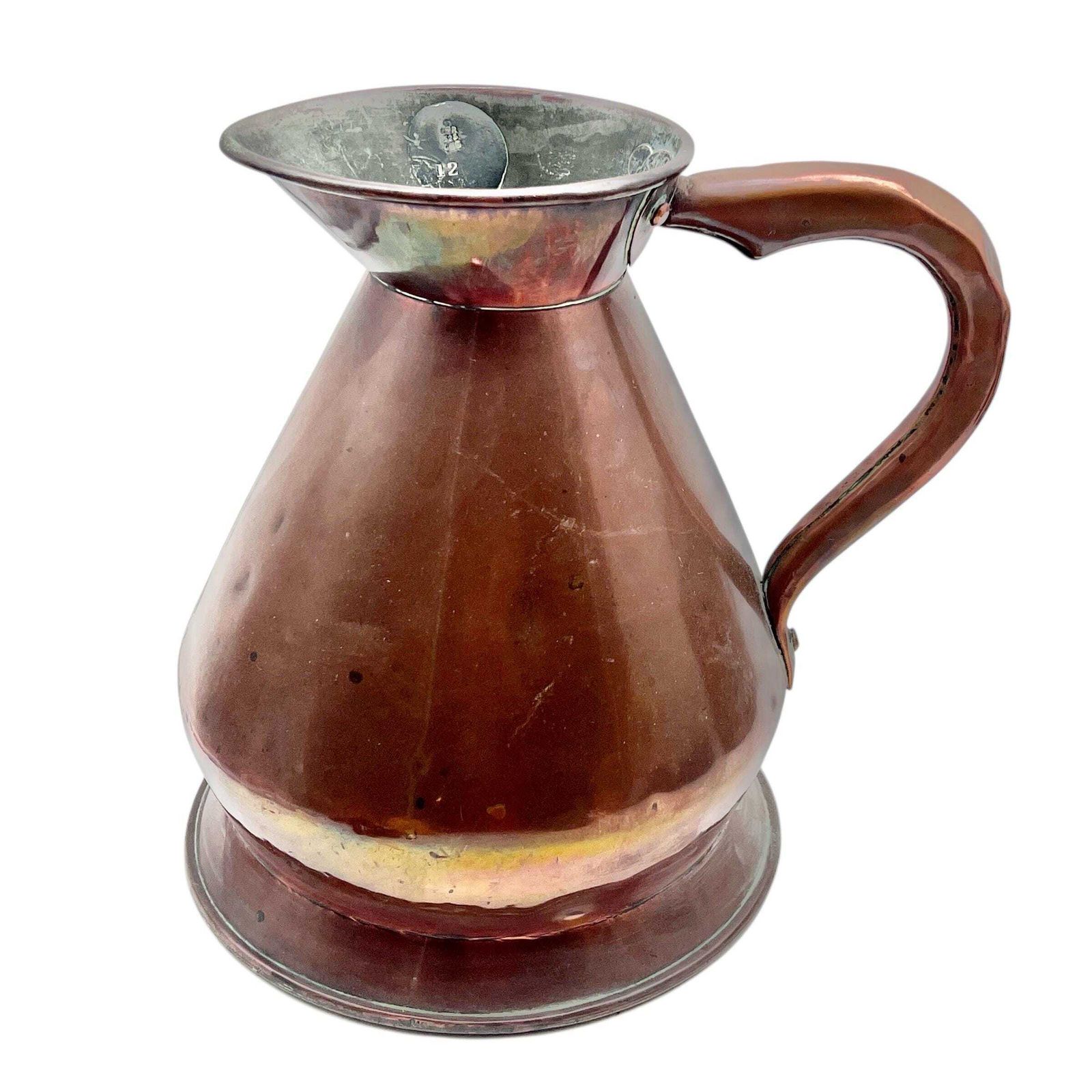 Antique Large Copper 1 Gallon Haystack Measuring Jug   George V   Thomas O Blake   58 Hatton Garden London   Country House Decor photo for sale