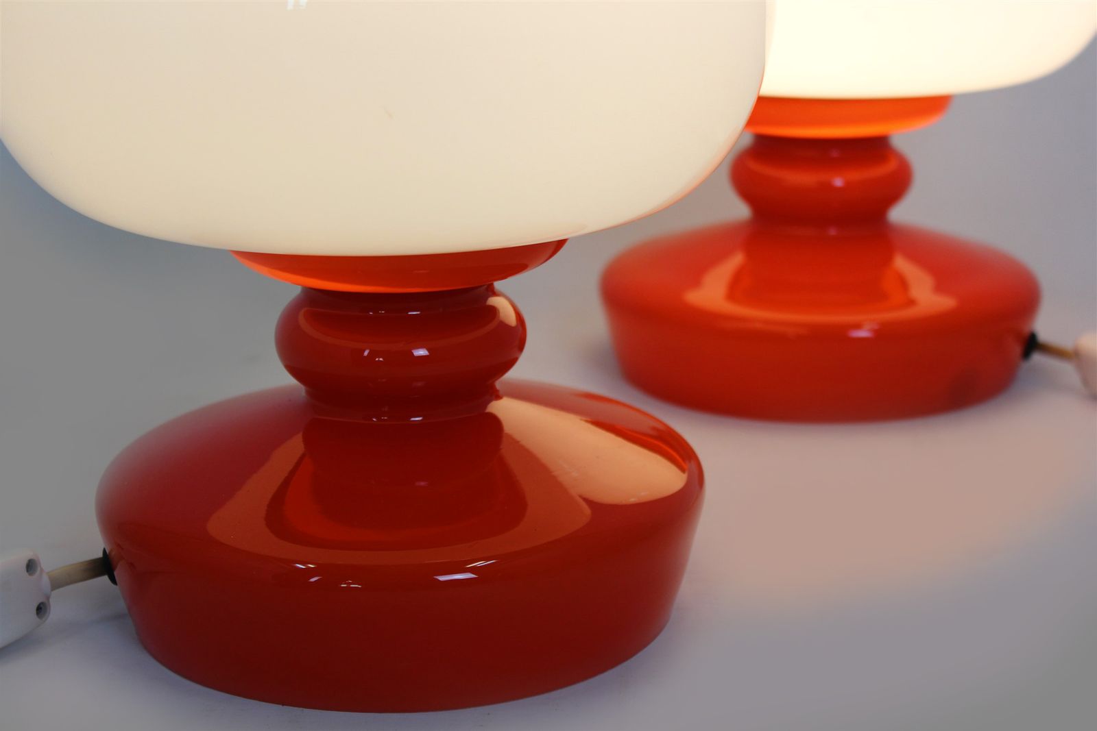 Glass Table Lamps By Stepan Tabery For Osvetlovaci Sklo, 1970s, Set Of 2 photo 680.0