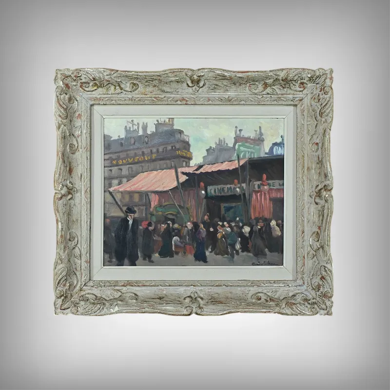 Painting “Street Scene” By C. Subileau – Early 20th Century
