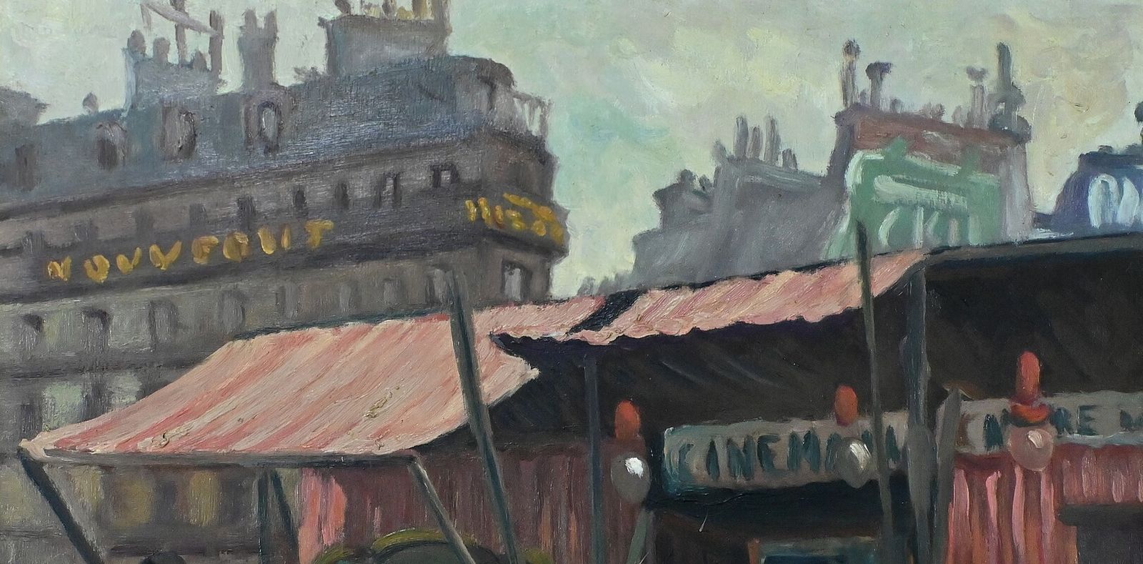 photo for sale Painting “Street Scene” By C. Subileau – Early 20th Century