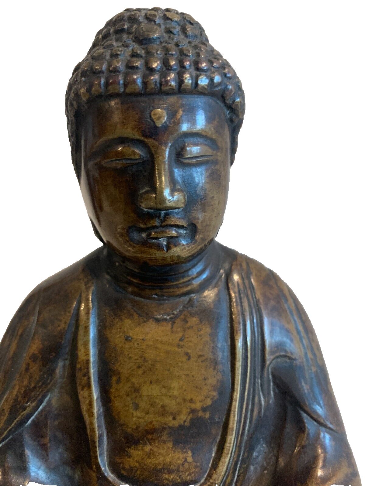 Bouddha En Bronze Massif A Patine Brune XX Siècle photo furniture